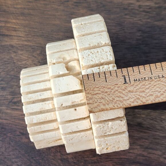 RARE 70s Fratelli Mannelli Hedgehog In Cream Travertine MCM Italy Set 3 Sm Md Lg - Picture 10 of 15